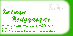 kalman medgyaszai business card